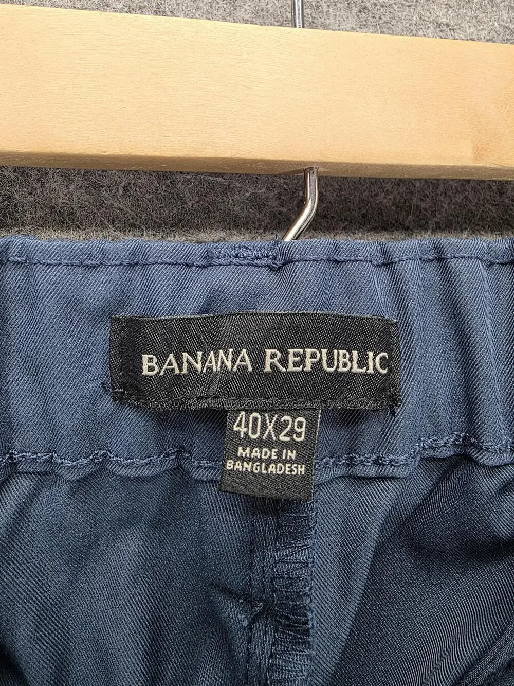 Banana Republic Pants Mens 40x29 Blue Chino Slim Microfiber Polyester Elastic